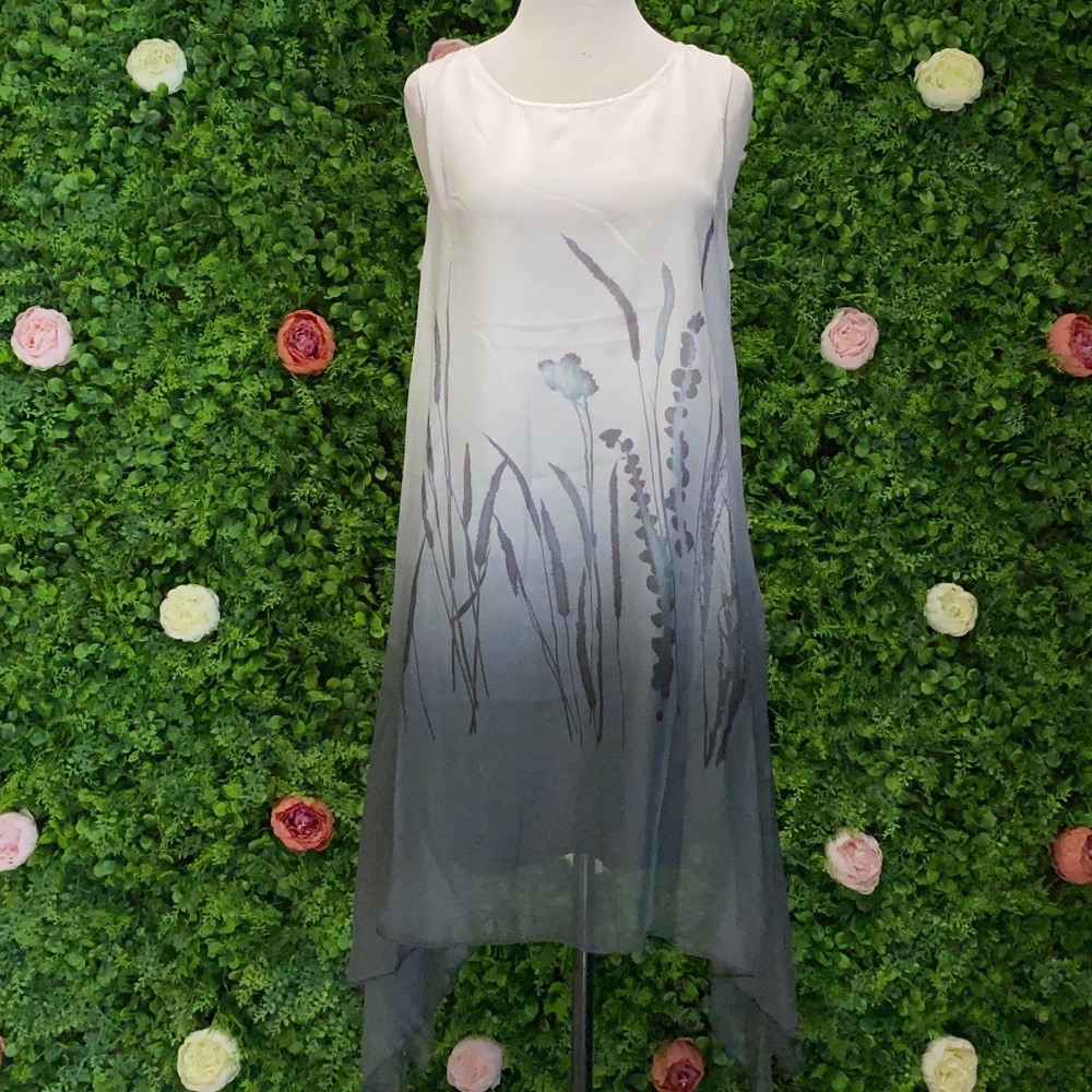 Watercolor Floral Handkerchief Tunic Mini …